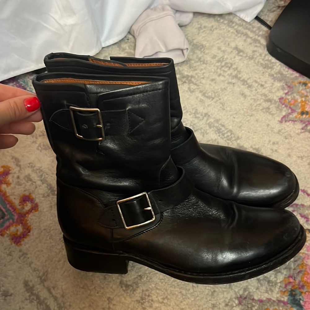 Black Frye Moto boots size 8